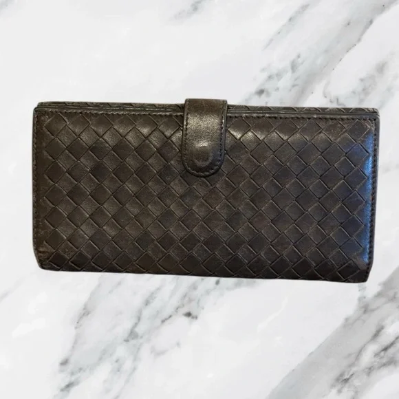 Bottega Veneta Brown Intrecciato Leather Wallet - Picture 1 of 7